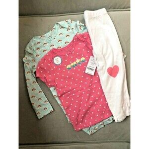 Carters Baby girls 3 piece set rainbows hearts cute New Size 18 months pants